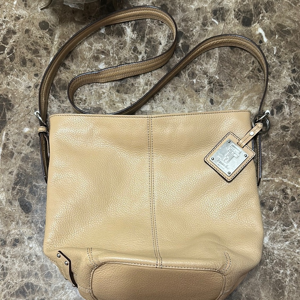 Tan Leather Shoulder Bag,TIGNANELLO